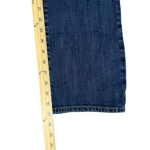 American Eagle Slim Boot Stretch Jeans Womens Size 8 Blue Dark Wash Whiskered - Picture 7 of 11